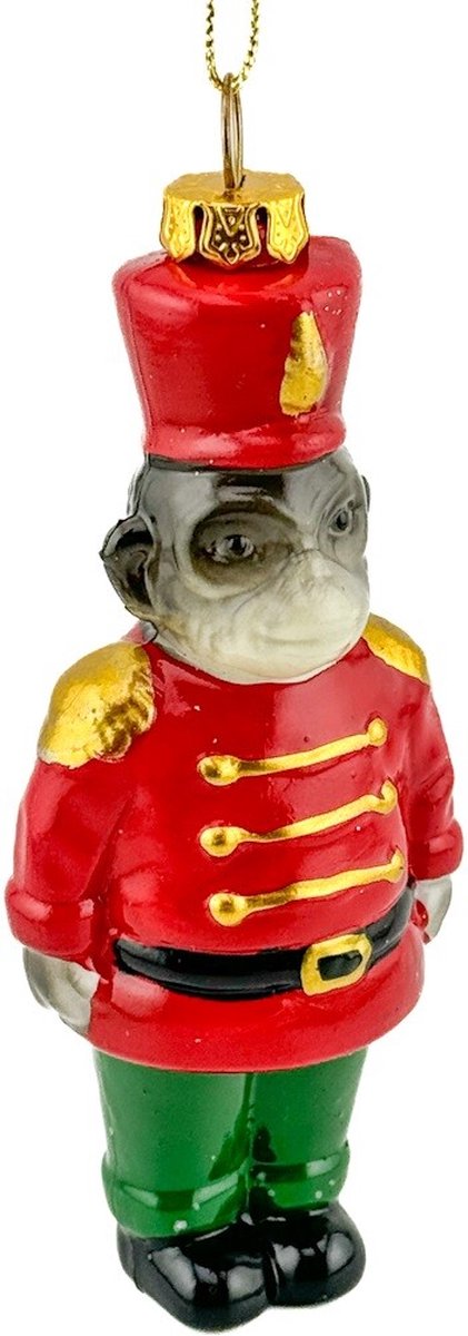 HomeBound by KY | Kersthanger aap soldaat | 8,6x2,8x10cm | kerst | kersthanger